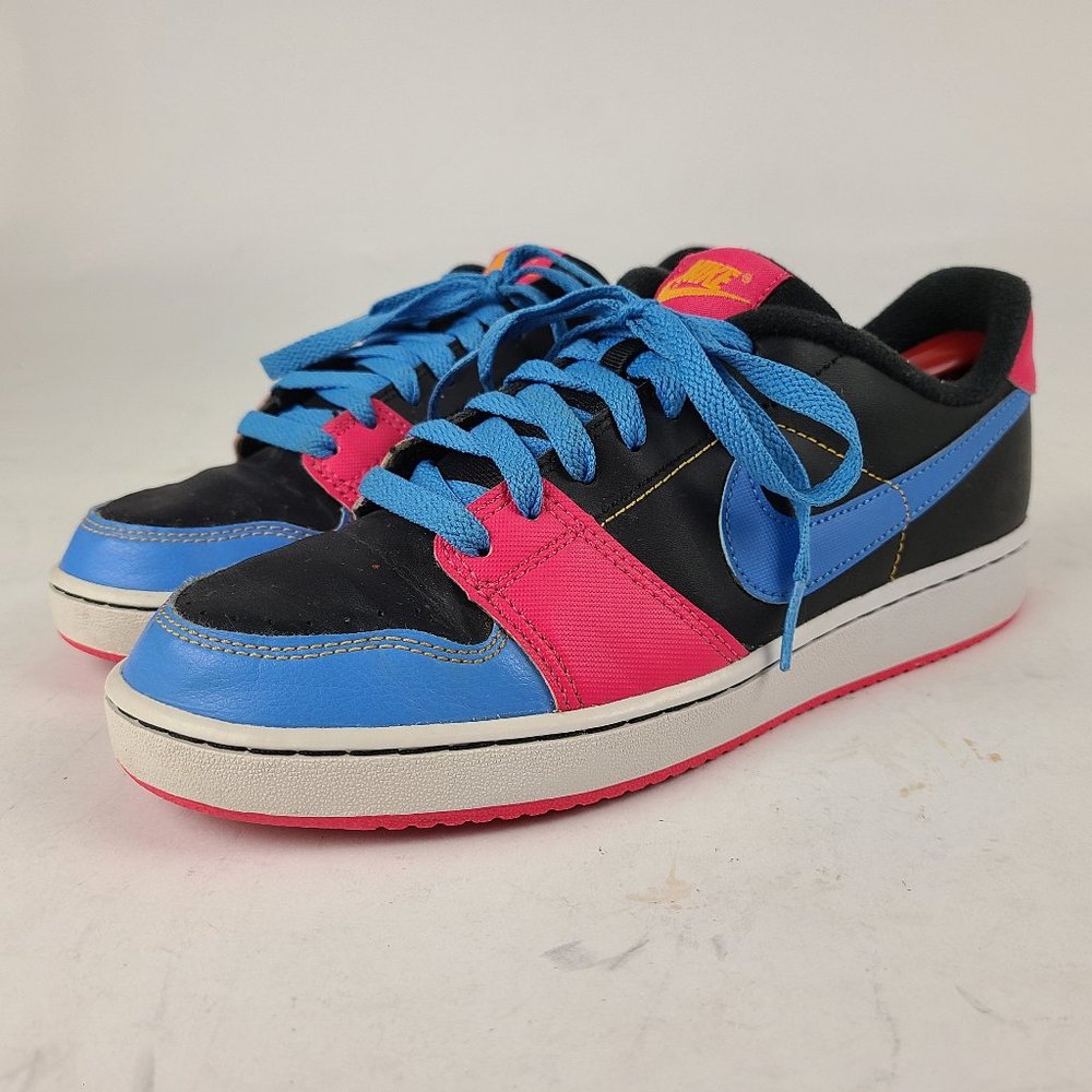 Nike Backboard Womens Size 8.5 Black Blue Pink Leather Sneakers 386110-016